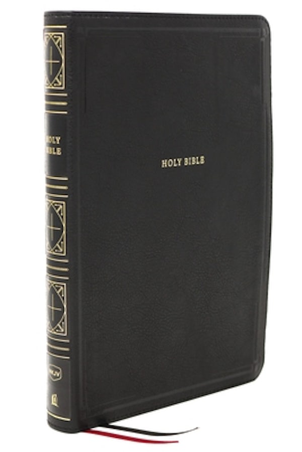 Cover image for Nkjv, Thinline Bible, Giant Print, Leathersoft, Black, Red Letter Edition, Comfort Print, isbn: 9780785231714