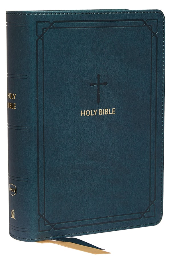 Cover image for Nkjv, Reference Bible, Compact, Leathersoft, Teal, Red Letter Edition, Comfort Print, isbn: 9780785233459