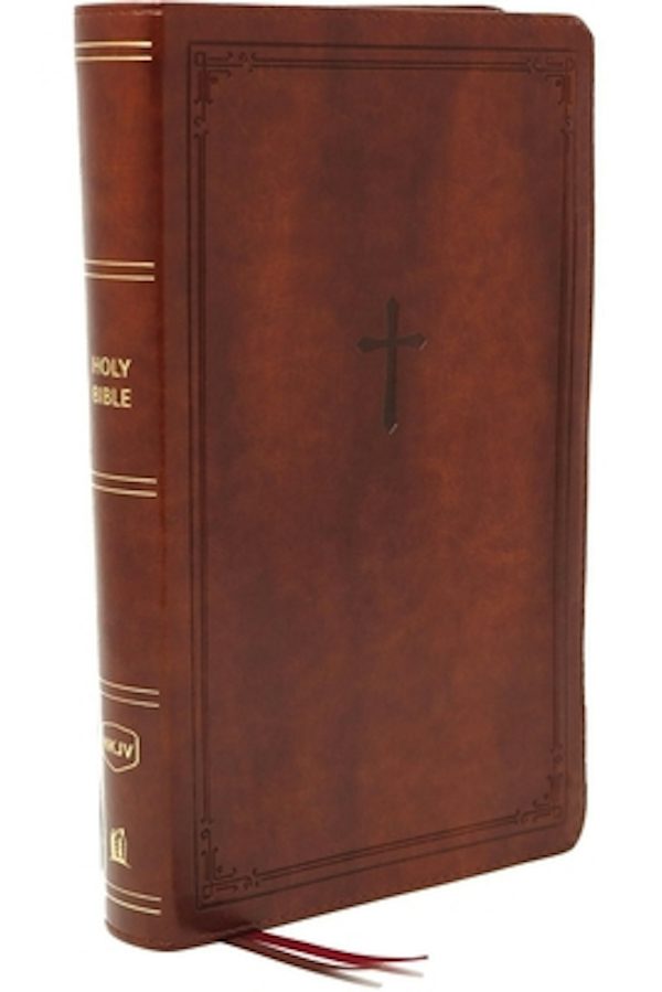 Cover image for Nkjv, Reference Bible, Personal Size Large Print, Leathersoft, Brown, Red Letter Edition, Comfort Print, isbn: 9780785233596