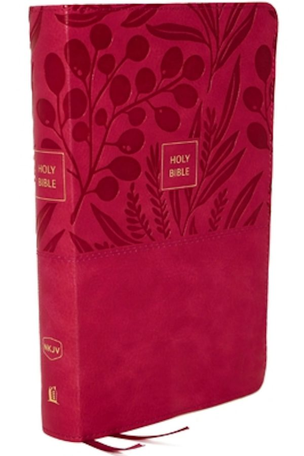 Cover image for Nkjv, Reference Bible, Personal Size Large Print, Leathersoft, Pink, Thumb Indexed, Red Letter Edition, Comfort Print, isbn: 9780785233688