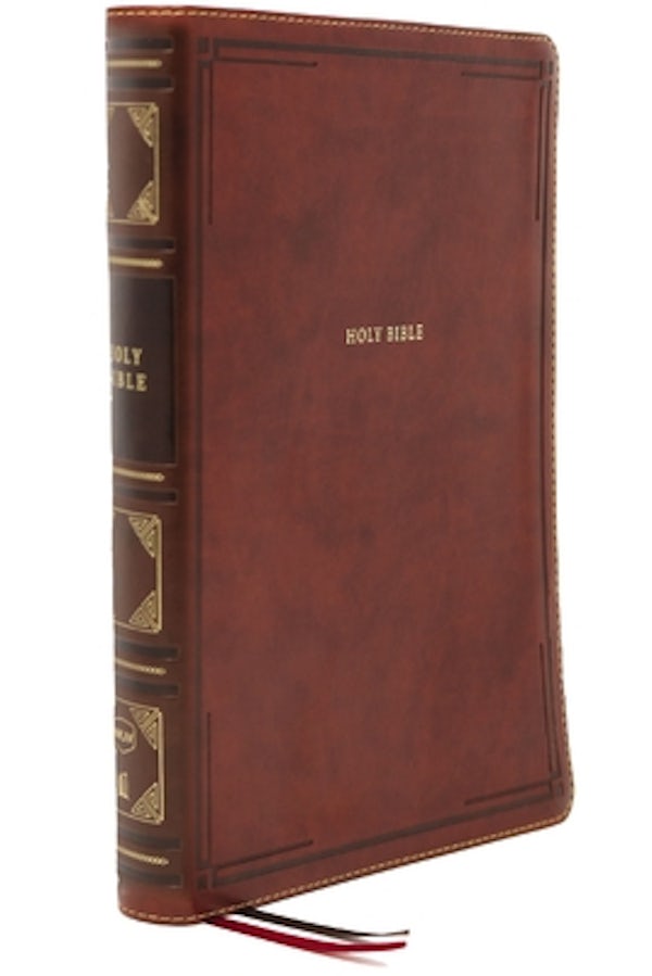 Cover image for Nkjv, Reference Bible, Super Giant Print, Leathersoft, Brown, Thumb Indexed, Red Letter Edition, Comfort Print, isbn: 9780785238287