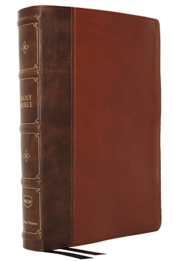 Cover image for Nkjv, Large Print Verse-By-Verse Reference Bible, MacLaren Series, Leathersoft, Brown, Comfort Print, isbn: 9780785242147