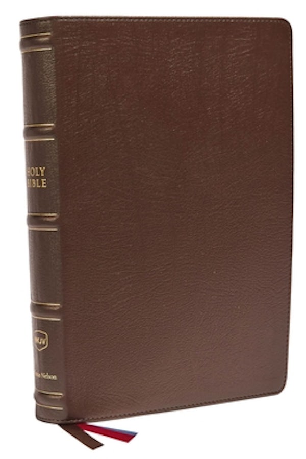 Cover image for Nkjv, Large Print Verse-By-Verse Reference Bible, MacLaren Series, Genuine Leather, Brown, Comfort Print, isbn: 9780785242185