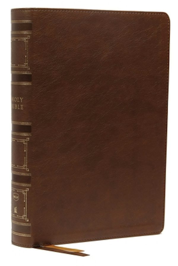 Cover image for Nkjv, Single-Column Wide-Margin Reference Bible, Leathersoft, Brown, Red Letter, Comfort Print, isbn: 9780785248637