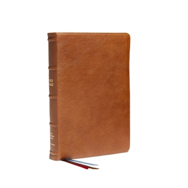 Cover image for Nkjv, Reference Bible, Classic Verse-By-Verse, Center-Column, Premium Goatskin Leather, Brown, Premier Collection, Red Letter, Thumb Indexed, Comfort Print, isbn: 9780785256175