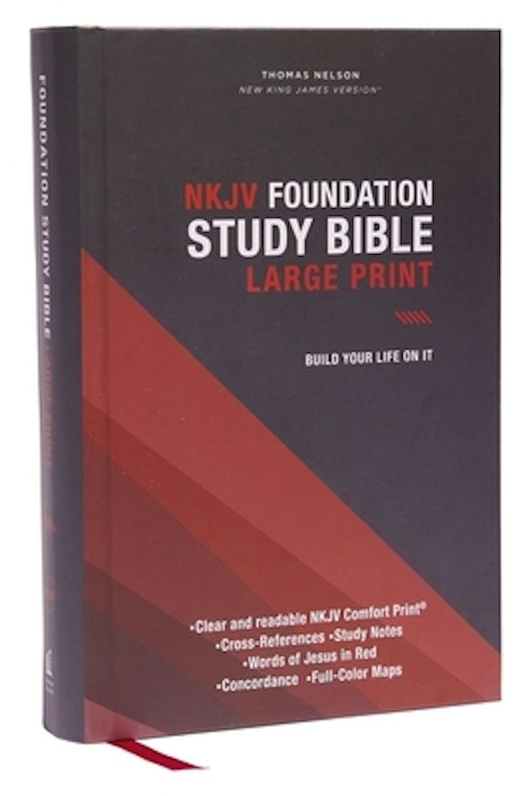 Cover image for Nkjv, Foundation Study Bible, Large Print, Hardcover, Red Letter, Thumb Indexed, Comfort Print, isbn: 9780785261124
