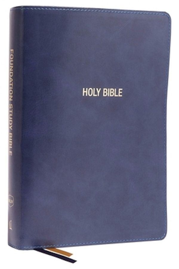 Cover image for Nkjv, Foundation Study Bible, Large Print, Leathersoft, Blue, Red Letter, Comfort Print, isbn: 9780785261179