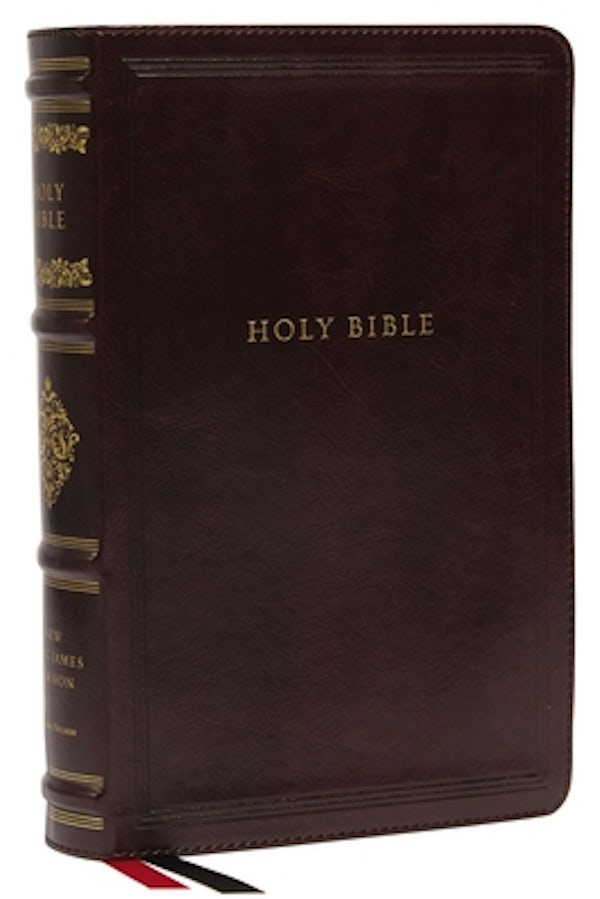 Cover image for Nkjv, Personal Size Reference Bible, Sovereign Collection, Leathersoft, Brown, Red Letter, Thumb Indexed, Comfort Print, isbn: 9780785265054