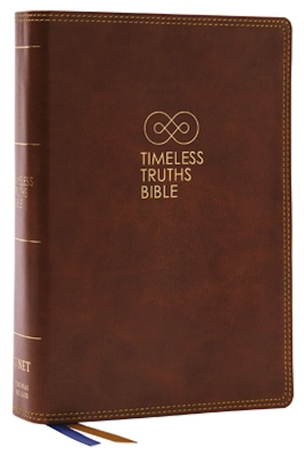 Cover image for Timeless Truths Bible: One Faith. Handed Down. for All the Saints. (Net, Brown Leathersoft, Comfort Print), isbn: 9780785290155