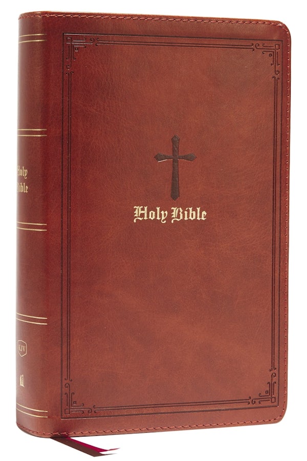 Cover image for KJV Holy Bible: Large Print Single-Column with 43,000 End-Of-Verse Cross References, Brown Leathersoft, Personal Size, Red Letter, Comfort Print: King James Version, isbn: 9780785291084