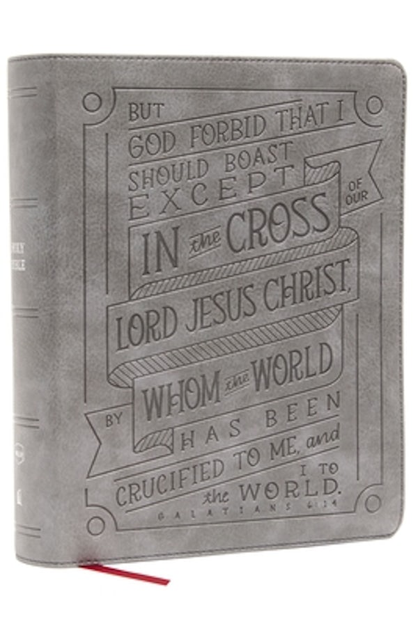 Cover image for Nkjv, Journal Reference Edition Bible, Verse Art Cover Collection, Leathersoft, Gray, Red Letter, Comfort Print, isbn: 9780785291497