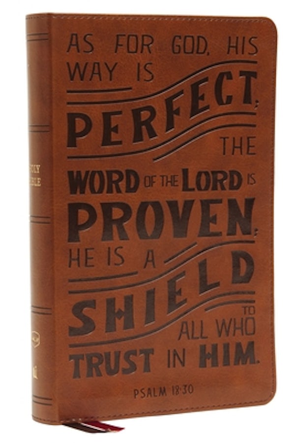 Cover image for Nkjv, Personal Size Reference Bible, Verse Art Cover Collection, Leathersoft, Tan, Red Letter, Thumb Indexed, Comfort Print, isbn: 9780785291596