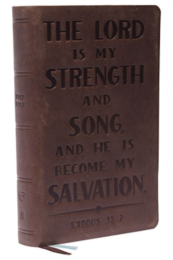 Cover image for KJV Holy Bible: Personal Size with Cross References, Brown Genuine Leather, Red Letter, Comfort Print: King James Version (Verse Art Cover Collection), isbn: 9780785292937