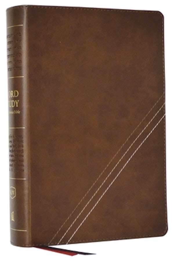 Cover image for Kjv, Word Study Reference Bible, Leathersoft, Brown, Red Letter, Thumb Indexed, Comfort Print, isbn: 9780785294931