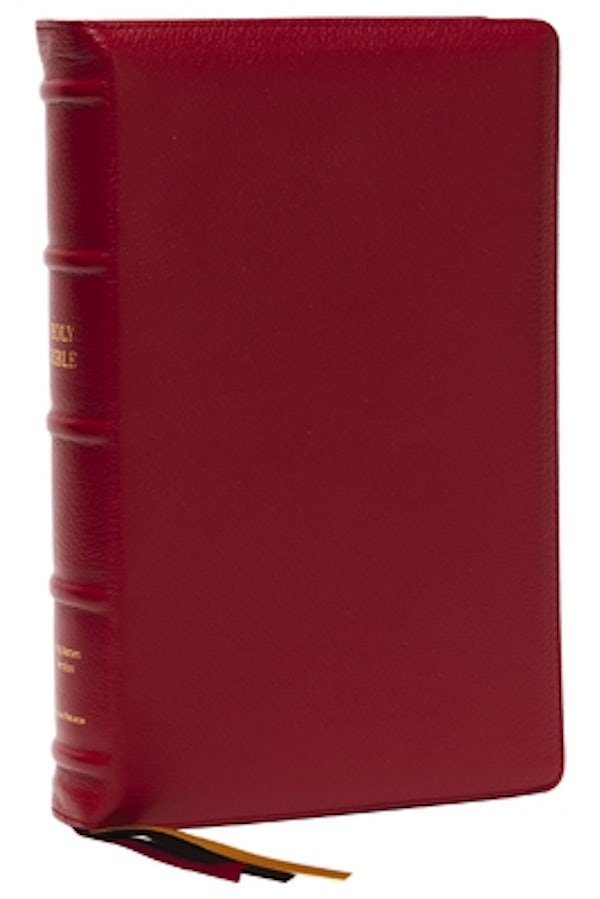 Cover image for KJV Holy Bible: Large Print Single-Column with 43,000 End-Of-Verse Cross References, Red Goatskin Leather, Premier Collection, Personal Size, Thumb Indexed: King James Version, isbn: 9780785295174