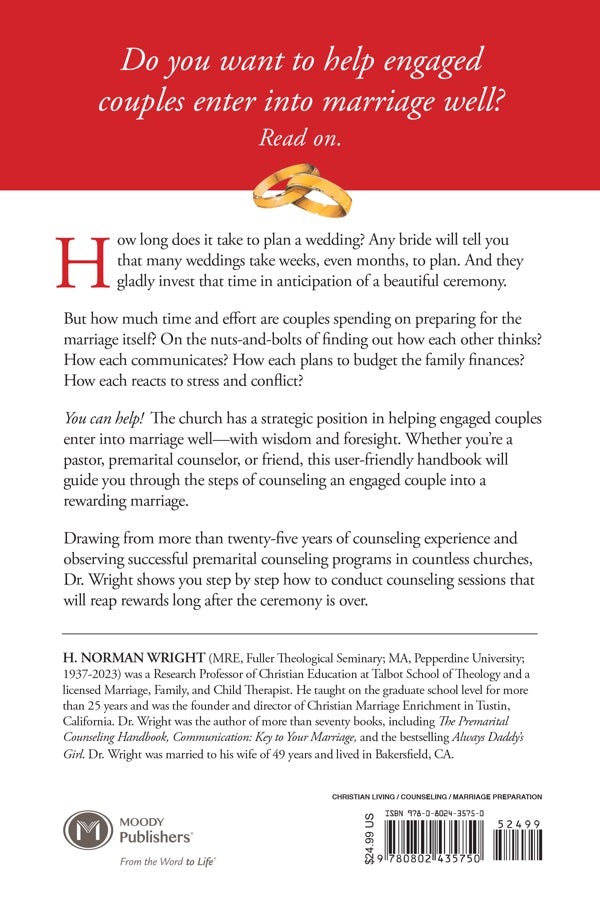 Cover image for The Premarital Counseling Handbook, isbn: 9780802435750