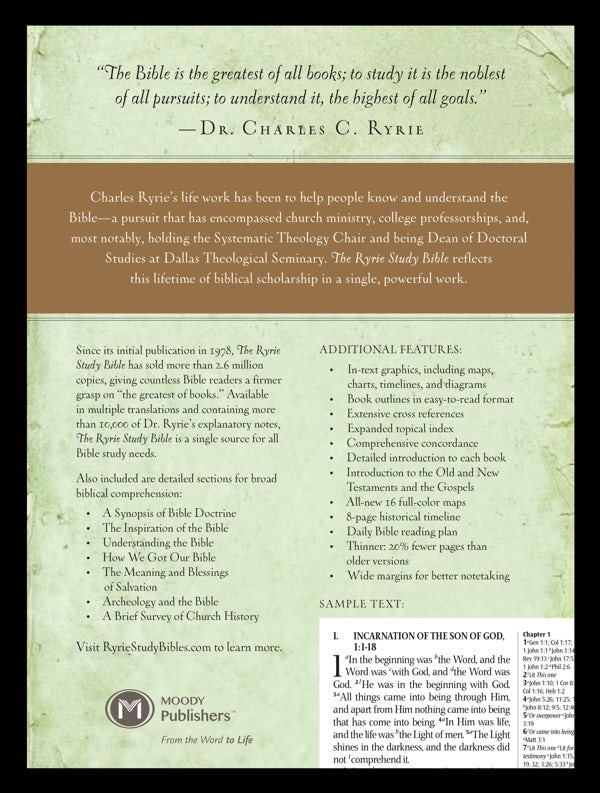 Cover image for Ryrie Study Bible-NASB, isbn: 9780802484604