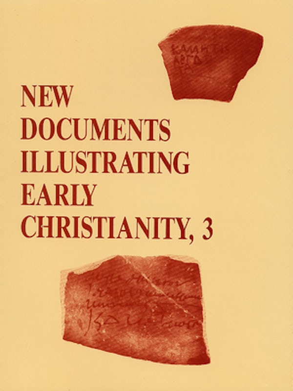 Cover image for New Documents Illustrating Early Christianity, 3, isbn: 9780802845139