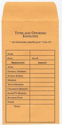 Cover image for Tithe and Offering Envelope (Bill-Sized), isbn: 9780805474534