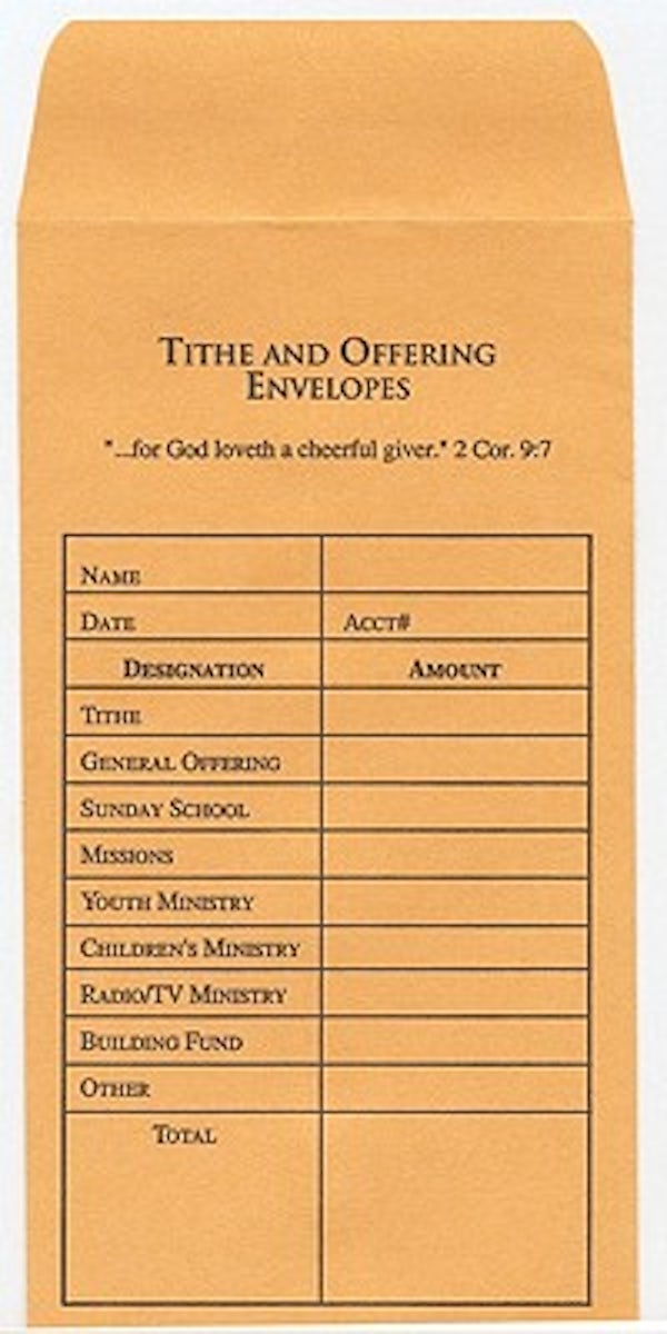 Cover image for Tithe and Offering Envelope (Bill-Sized), isbn: 9780805474534