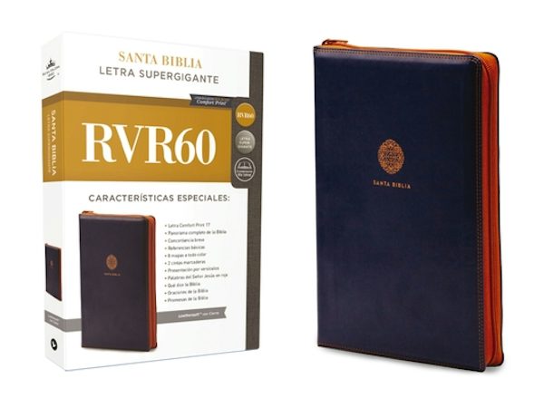 Cover image for Rvr60, Santa Biblia, Letra Supergigante, Leathersoft, Azul, Con Cierre, Comfort Print, isbn: 9780829770001