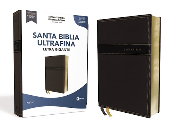 Cover image for Nvi, Santa Biblia, Revisi�n 2022, Ultrafina, Letra Gigante, Leathersoft, Negro, Palabras de Jes�s En Rojo, Comfort Print, isbn: 9780829771848