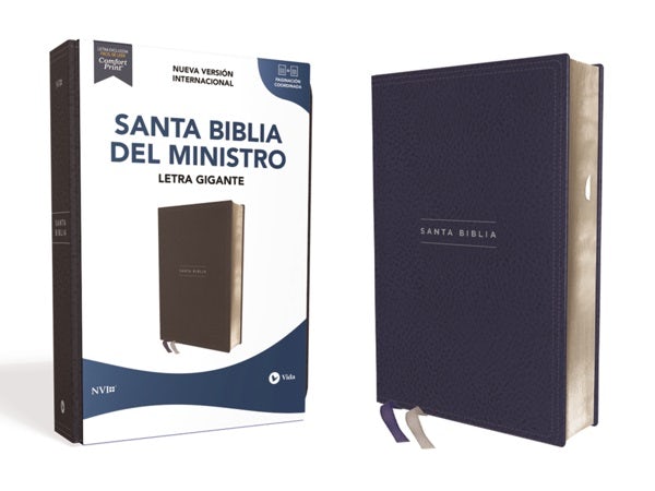 Cover image for Nvi, Biblia del Ministro, Revisión 2022, Letra Gigante, Leathersoft, Azul Marino, Con Índice, Palabras de Jesús En Rojo, Comfort Print, isbn: 9780829772128
