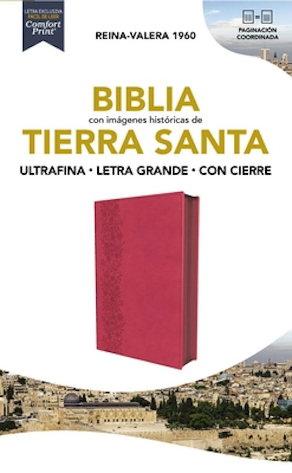 Cover image for Rvr60, Santa Biblia, Tierra Santa, Letra Grande, Leathersoft, Fucsia, Con Cierre, Palabras de Jes�s En Rojo, Comfort Print, isbn: 9780829772142