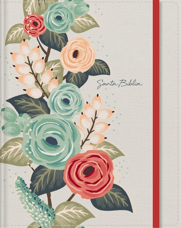 Cover image for Rvr60, Santa Biblia, Edici�n Para Notas, Tapa Dura/Tela, Floral, Cierre El�stico, Palabras de Jes�s En Rojo, Comfort Print, isbn: 9780829775877