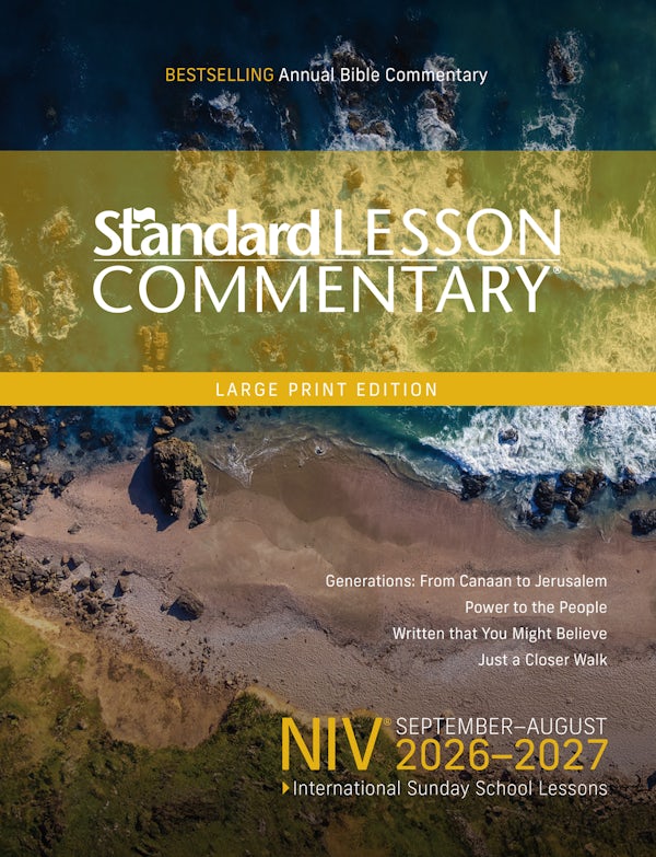 Cover image for Niv(r) Standard Lesson Commentary(r) Large Print Edition 2026-2027 14pt Verse-By-Verse Commentary Pronunciation Guide Context and History Lessons Discussion Questions and Group Activities Issl, isbn: 9780830791286
