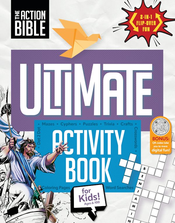 Cover image for The Action Bible Ultimate Activity & Coloring 2-In-1 Flip-Over Book, isbn: 9780830791538