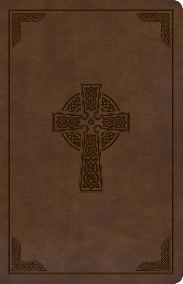 Cover image for KJV Large Print Personal Size Reference Bible, Brown Celtic Cross Leathertouch, Indexed, isbn: 9781087742991