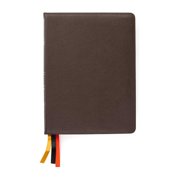 Cover image for CSB Verse-By-Verse Reference Bible, Holman Handcrafted Collection, Brown Premium Goatskin, isbn: 9781087752327