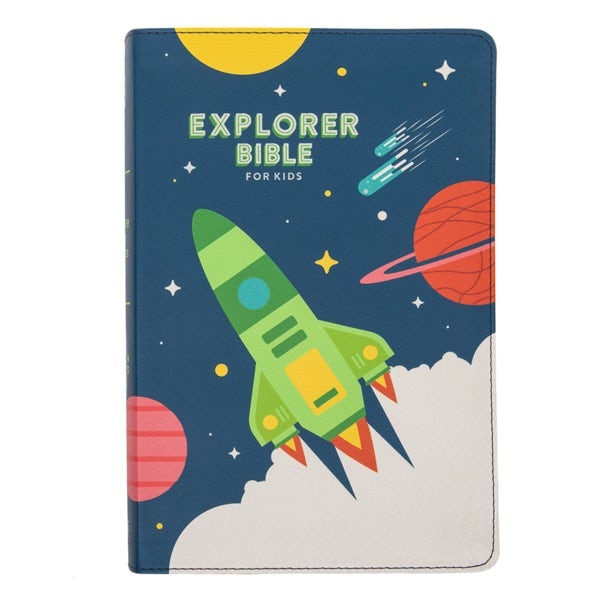 Cover image for CSB Explorer Bible for Kids, Blast Off Leathertouch, isbn: 9781087765631