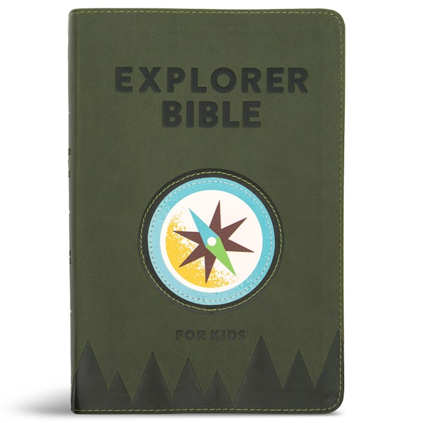 Cover image for CSB Explorer Bible for Kids, Olive Compass Leathertouch, isbn: 9781087765679