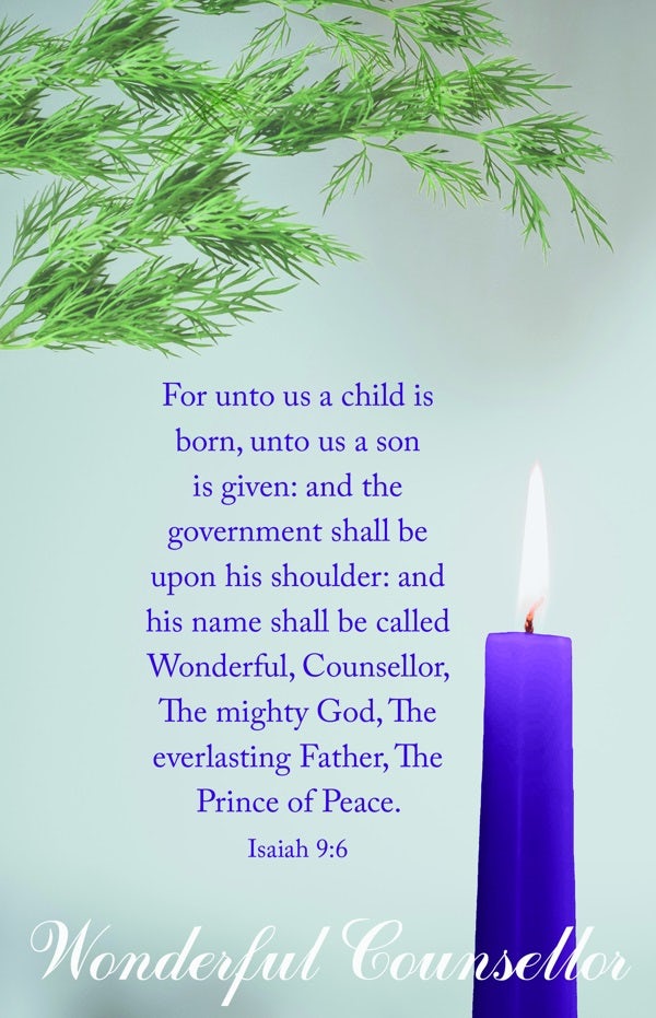 Cover image for Advent Bulletin: Wonderful Counsellor (Package of 100), isbn: 9781087781921