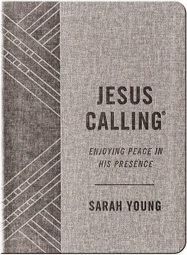 Cover image for Jesus Calling, Textured Gray Leathersoft, with Full Scriptures, isbn: 9781400215294