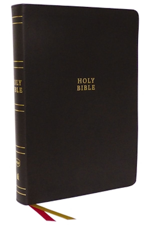 Cover image for NKJV Holy Bible, Super Giant Print Reference Bible, Brown Bonded Leather, 43,000 Cross References, Red Letter, Thumb Indexed, Comfort Print: New King James Version, isbn: 9781400330034