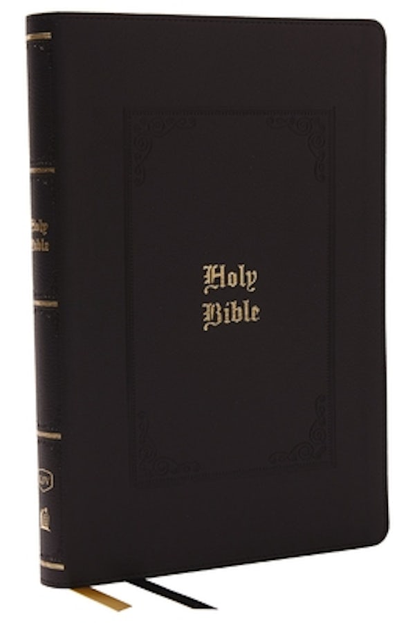 Cover image for KJV Holy Bible: Giant Print Thinline Bible, Black Leathersoft, Red Letter, Comfort Print (Thumb Indexed): King James Version (Vintage Series), isbn: 9781400331802
