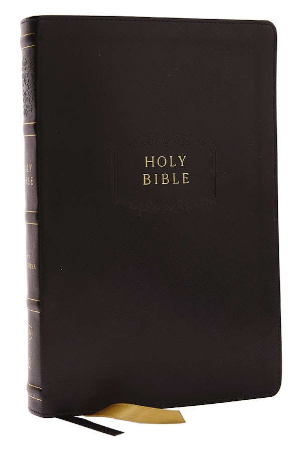 Cover image for KJV Holy Bible with Apocrypha and 73,000 Center-Column Cross References, Black Leathersoft, Red Letter, Comfort Print: King James Version, isbn: 9781400331925