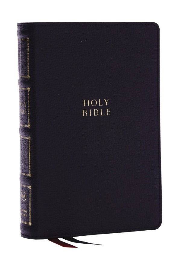 Cover image for KJV Holy Bible: Compact Bible with 43,000 Center-Column Cross References, Black Genuine Leather, Red Letter, Comfort Print (Thumb Indexing): King James Version, isbn: 9781400333196