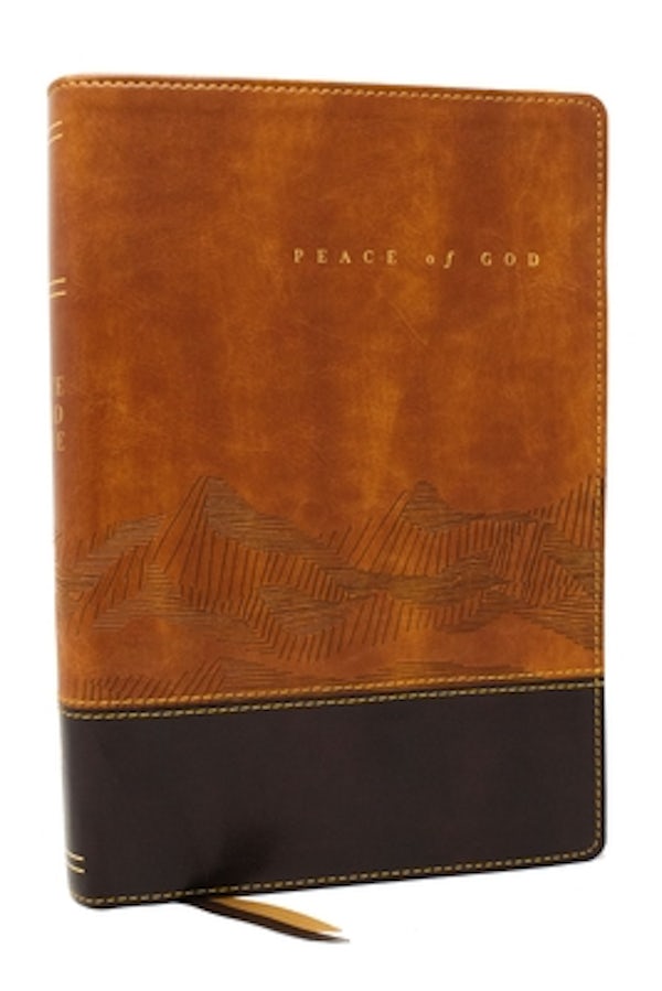 Cover image for Peace of God Bible: Discover and Experience God's Shalom Throughout the Bible (Nkjv, Brown Leathersoft, Red Letter, Comfort Print), isbn: 9781400334995
