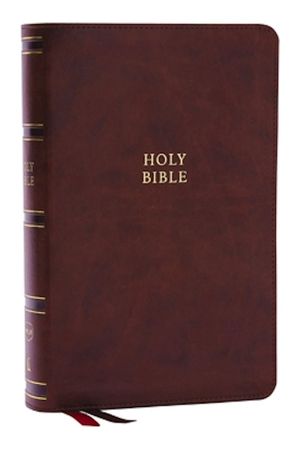 Cover image for Nkjv, Single-Column Reference Bible, Verse-By-Verse, Brown Leathersoft, Red Letter, Comfort Print, isbn: 9781400335206
