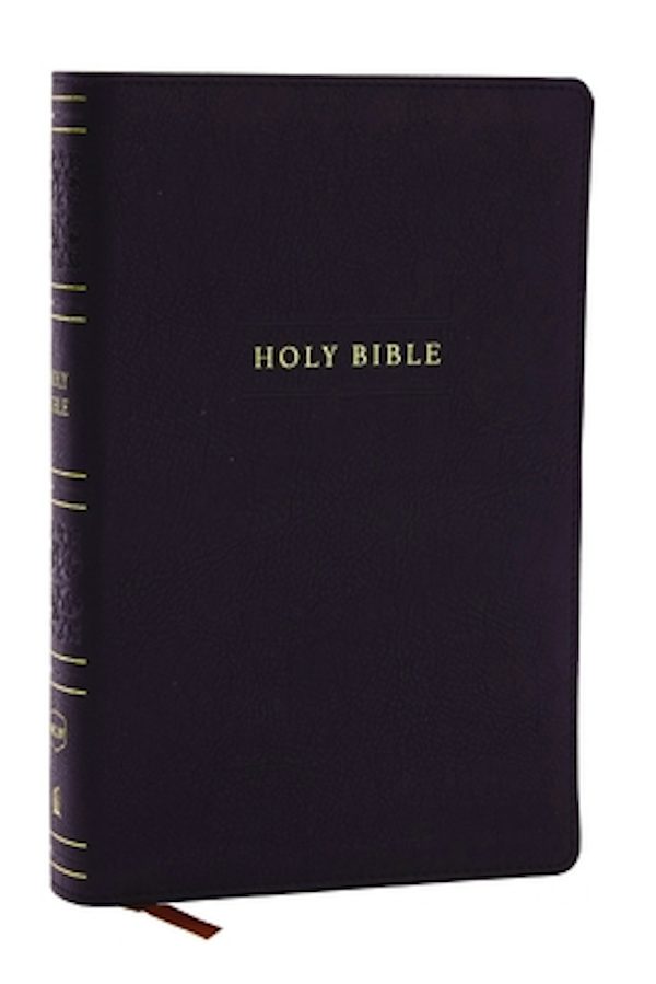 Cover image for NKJV Personal Size Large Print Bible with 43,000 Cross References, Black Leathersoft, Red Letter, Comfort Print (Thumb Indexed), isbn: 9781400335404