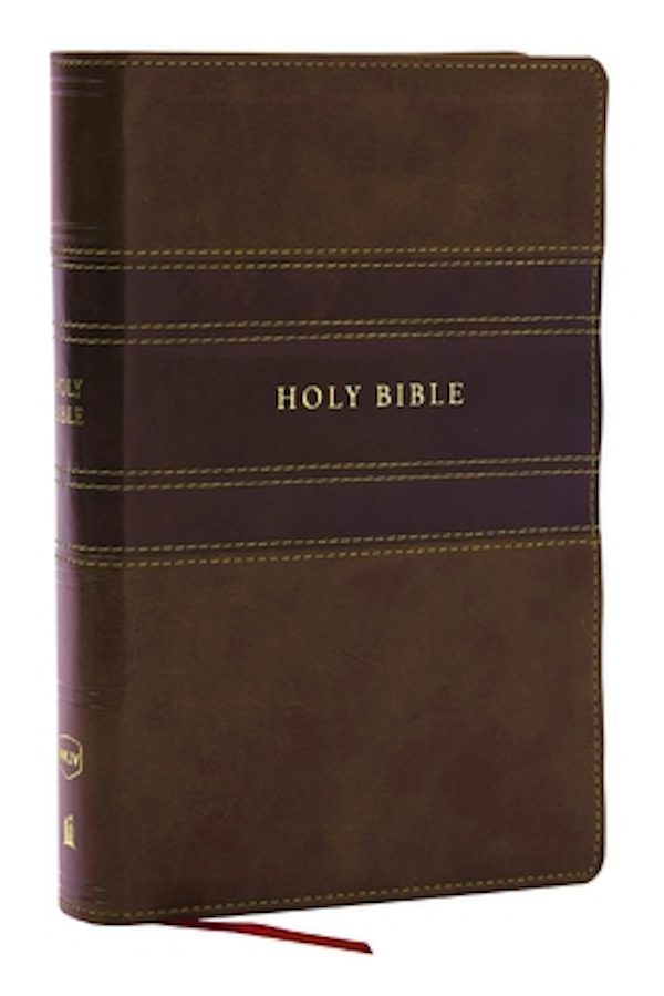 Cover image for NKJV Personal Size Large Print Bible with 43,000 Cross References, Brown Leathersoft, Red Letter, Comfort Print, isbn: 9781400335411