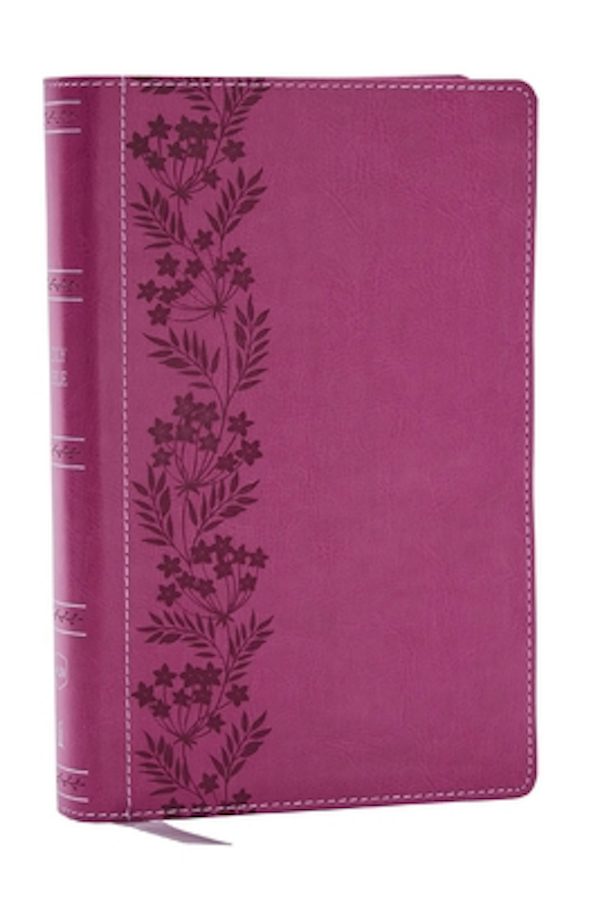 Cover image for NKJV Personal Size Large Print Bible with 43,000 Cross References, Pink Leathersoft, Red Letter, Comfort Print (Thumb Indexed), isbn: 9781400335435