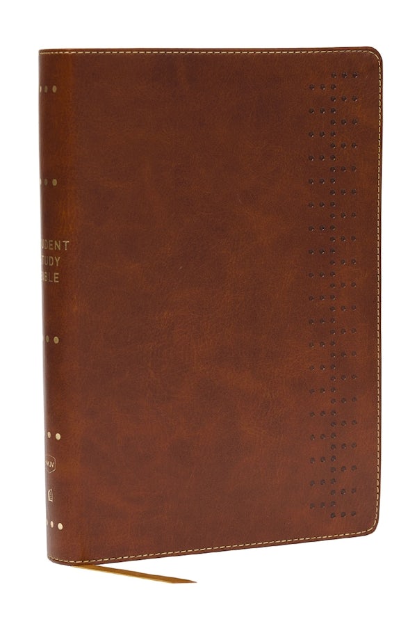 Cover image for Student Study Bible: A Guide to Knowing and Living God's Word (Nkjv, Brown Leathersoft, Red Letter, Comfort Print), isbn: 9781400340224