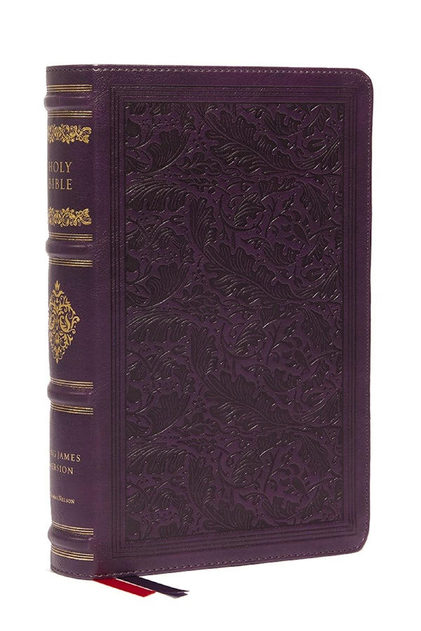 Cover image for KJV Large Print Reference Bible, Purple Leathersoft, Red Letter, Comfort Print (Sovereign Collection), isbn: 9781400344239