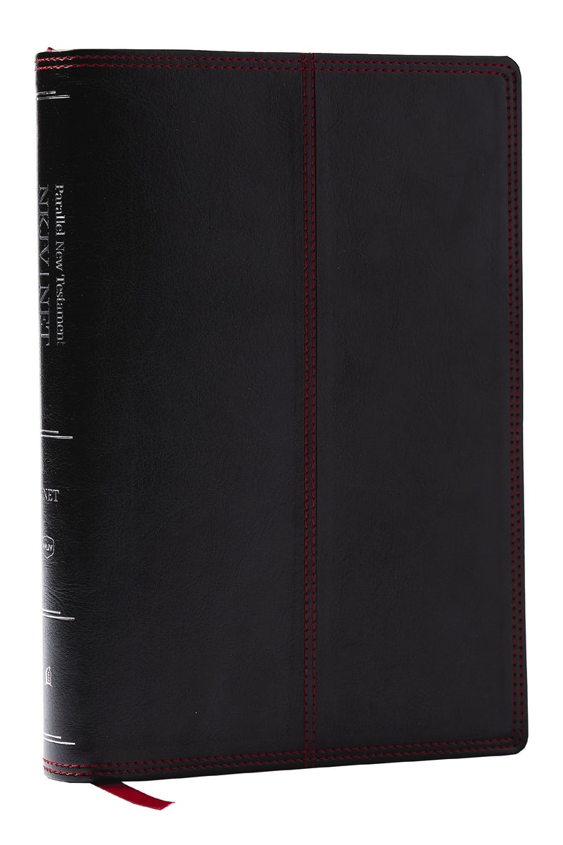 Cover image for Nkjv-Net Parallel New Testament with Net Translators' Notes, Black Leathersoft, Red Letter, Comfort Print, isbn: 9781400346165