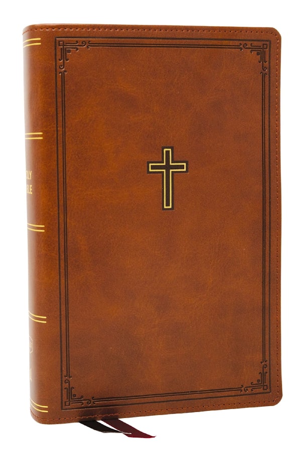 Cover image for KJV Personal Size Large Print End-Of-Verse Reference Bible, Brown Leathersoft, Red Letter, Comfort Print (Thumb Indexed), isbn: 9781400347865